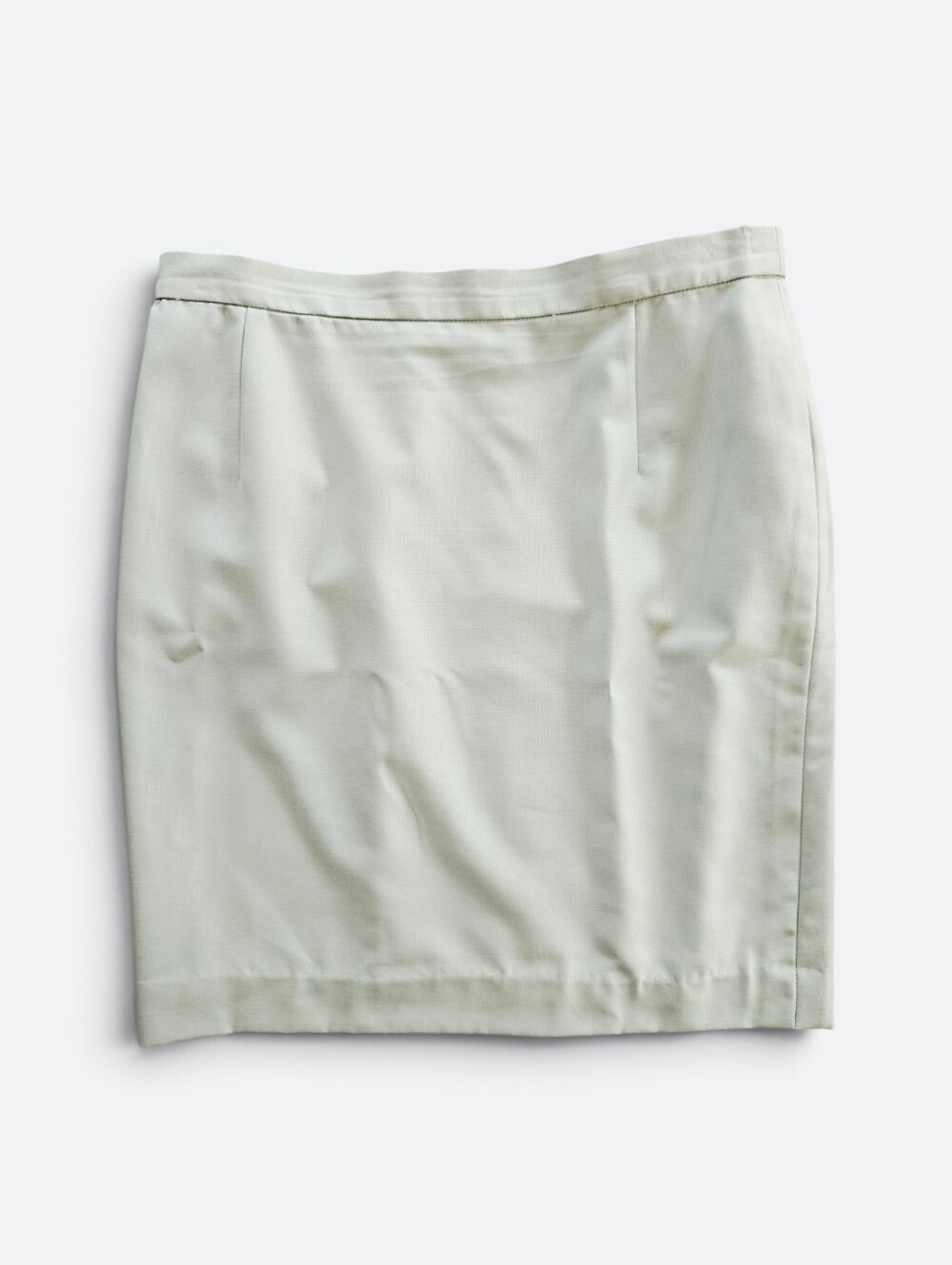 Vintage Escada Smooth Wool Mohair Silk Blend Mint Green Straight Mini Skirt 40/8
